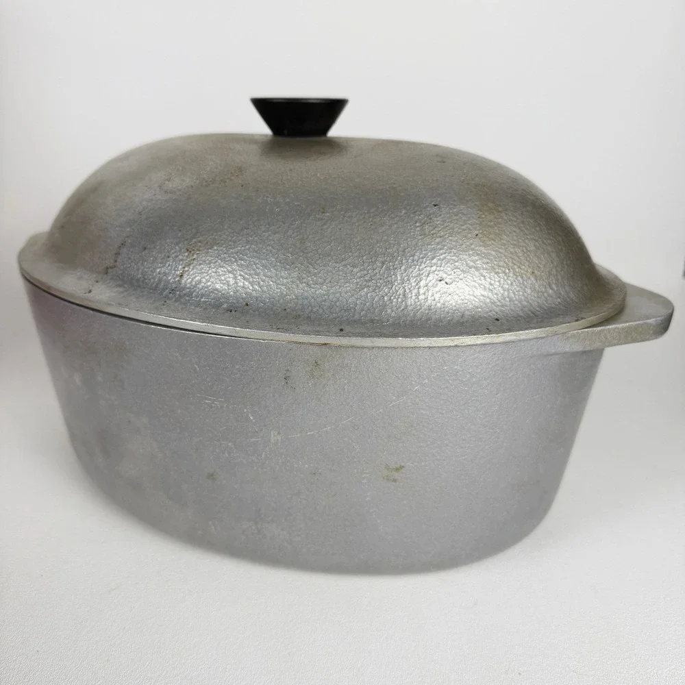 Vintage Club Aluminum Hammercraft 6 Qt Oval Roaster Dutch Oven Pan 15